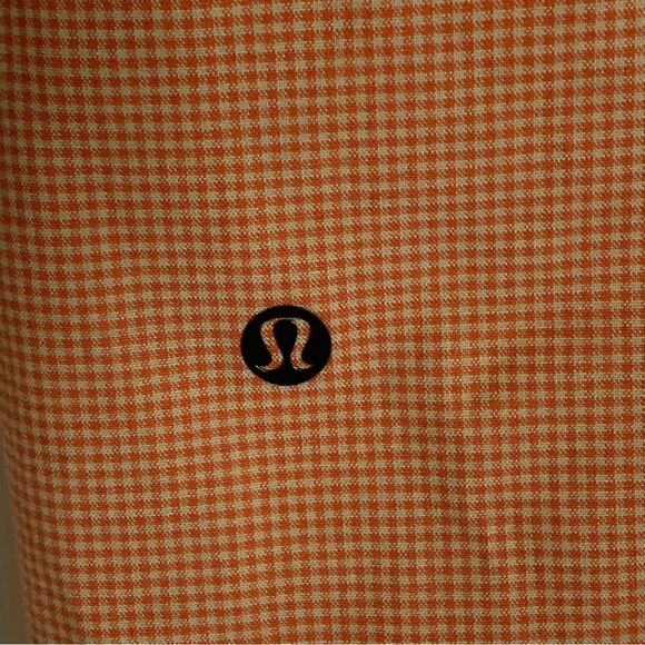 Lululemon Mens Commission Golf Shorts Size 36 Orange Check Print Color - Picture 6 of 9